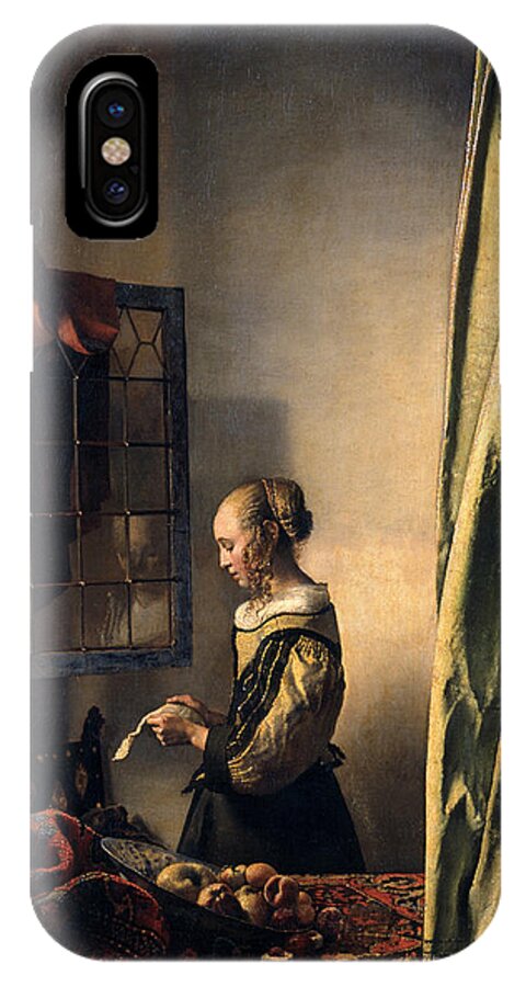 Jan Vermeer iPhone X Case featuring the painting Girl Reading a Letter by an Open Window by Johannes Vermeer