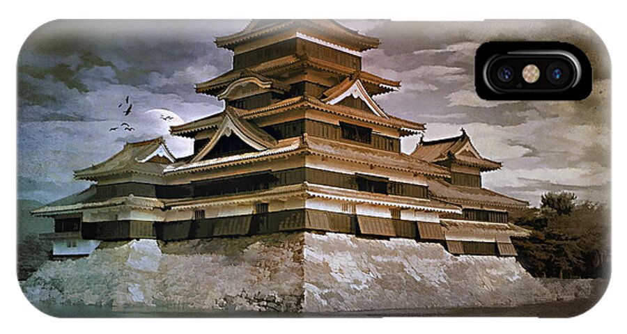 Matsumoto iPhone X Case featuring the painting Matsumoto Castle by Andrzej Szczerski