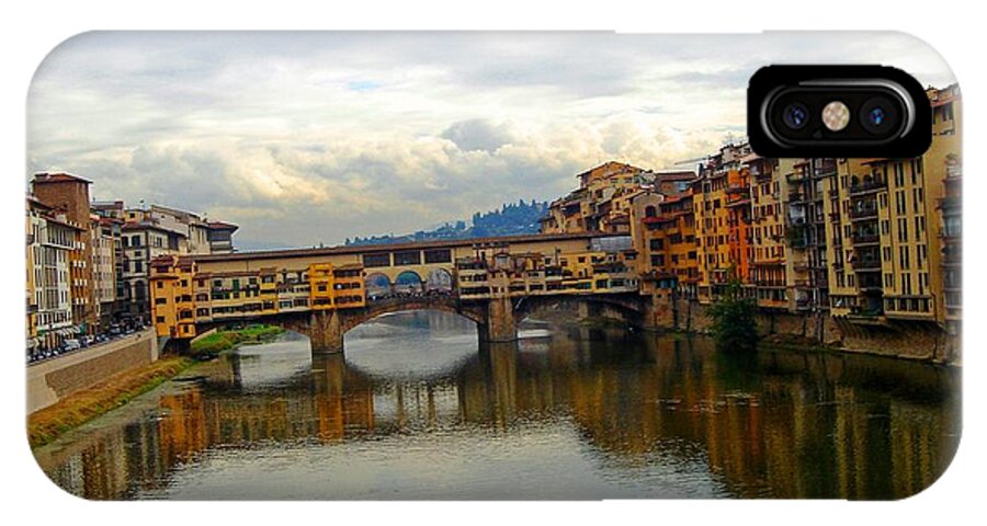 Reflections iPhone X Case featuring the photograph Ponte Vecchio's Padlocks by Phillip Allen