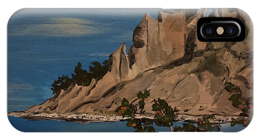 Chimney Bluffs iPhone X Case featuring the painting ptg. Chimney Bluffs by Judy Via-Wolff