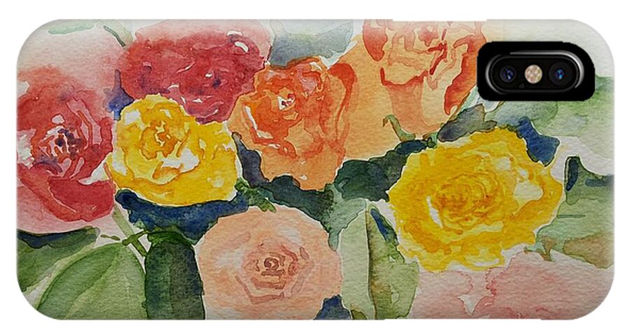 Roses iPhone X Case featuring the painting Roses for you Still life by Geeta Yerra