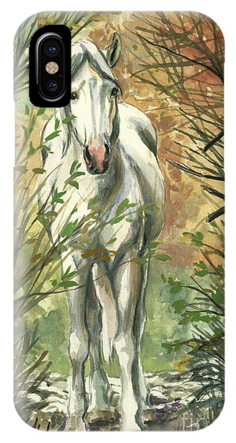 Arizona iPhone X Case featuring the painting The Look Out by Linda L Martin