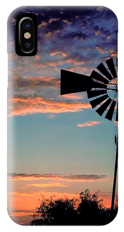 Windmill iPhone X Case featuring the photograph Windmill at Dawn by David and Carol Kelly