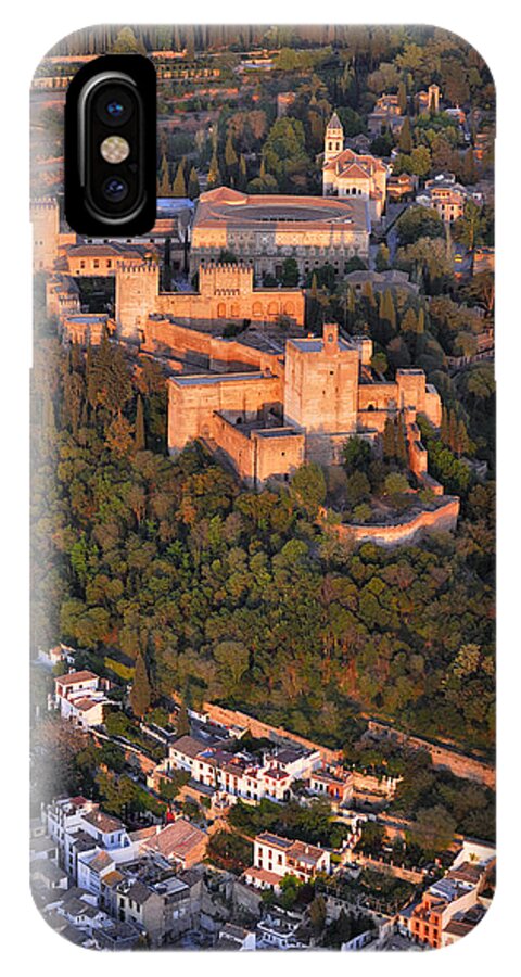 Alhambra iPhone X Case featuring the photograph Aerial photo Alhambra and Albaycin in Granada #1 by Guido Montanes Castillo