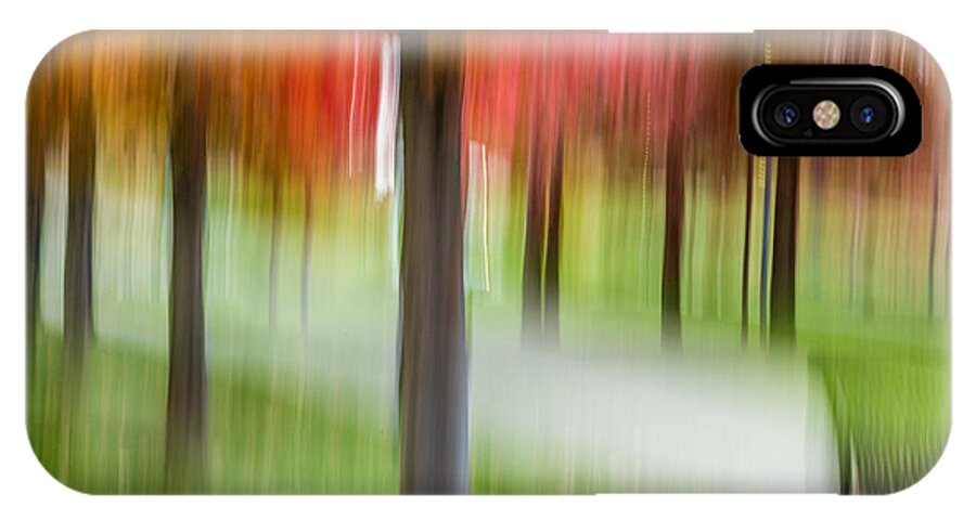 Abstract/art iPhone X Case featuring the digital art Autumn Park 3 #1 by Susan Cole Kelly Impressions