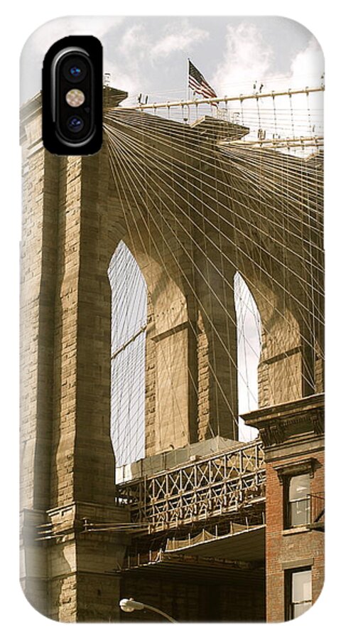 Brooklyn Bridge iPhone X Case featuring the photograph Brooklyn Bridge #1 by Roseann Errigo