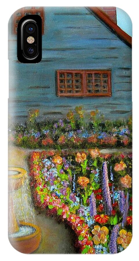 Garden iPhone X Case featuring the painting Dream Garden by Laurie Morgan