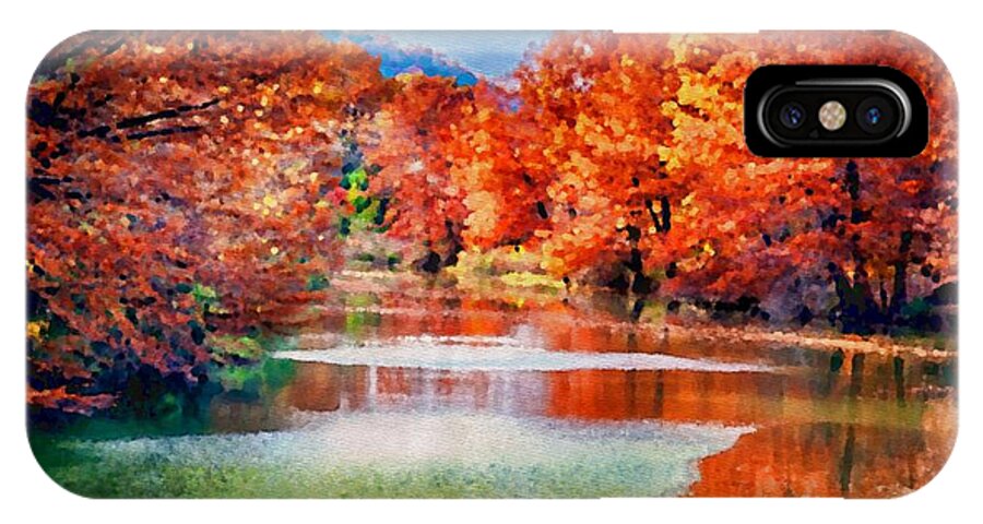 River iPhone X Case featuring the photograph Fall on the Guadalupe WC by Ken Williams