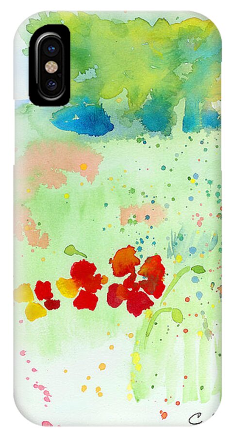 C Sitton Painting Paintings iPhone X Case featuring the painting Field of Flowers #1 by C Sitton