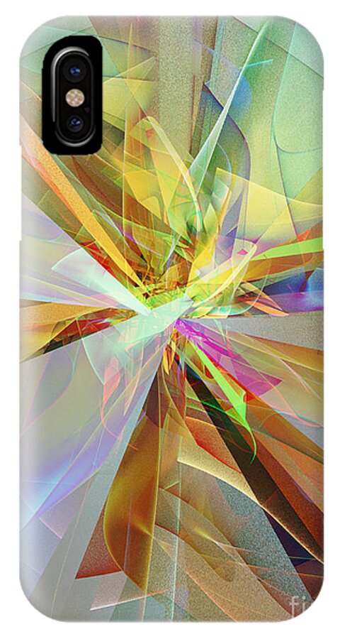 Abstract iPhone X Case featuring the digital art Fractal Fantasy #1 by Klara Acel