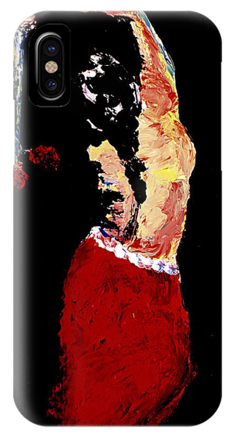 Woman iPhone X Case featuring the painting Free Form by Frank Botello