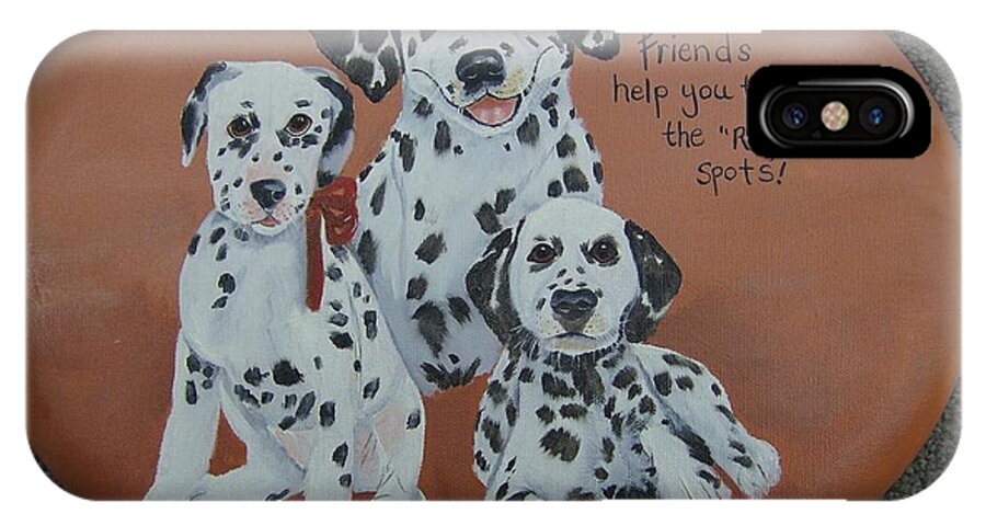 Dogs iPhone X Case featuring the painting Friends Help Through Rough Spots #1 by Debra Campbell