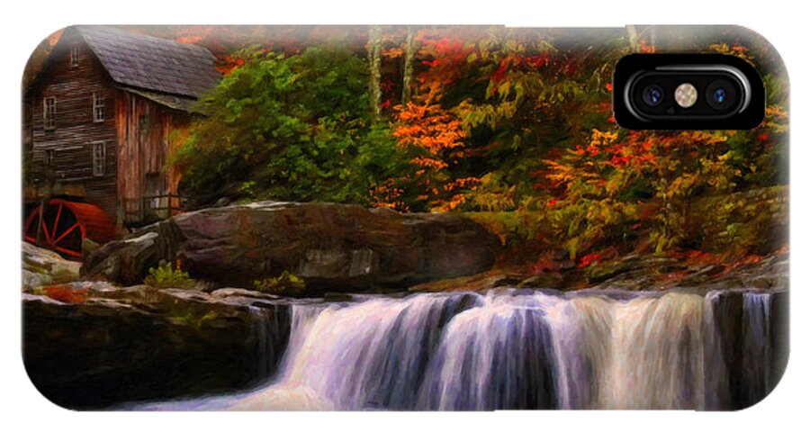 Glade Creek Grist Mill iPhone X Case featuring the digital art Glade Creek grist mill by Flees Photos
