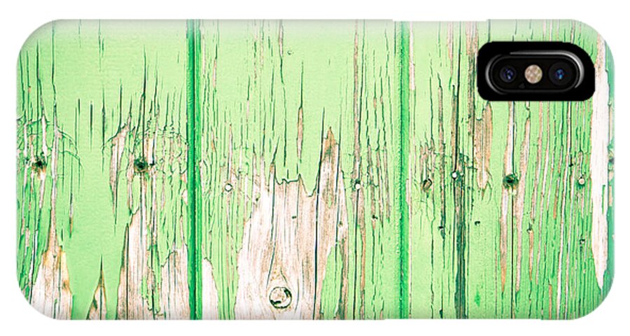 Abstract iPhone X Case featuring the photograph Green wood #1 by Tom Gowanlock