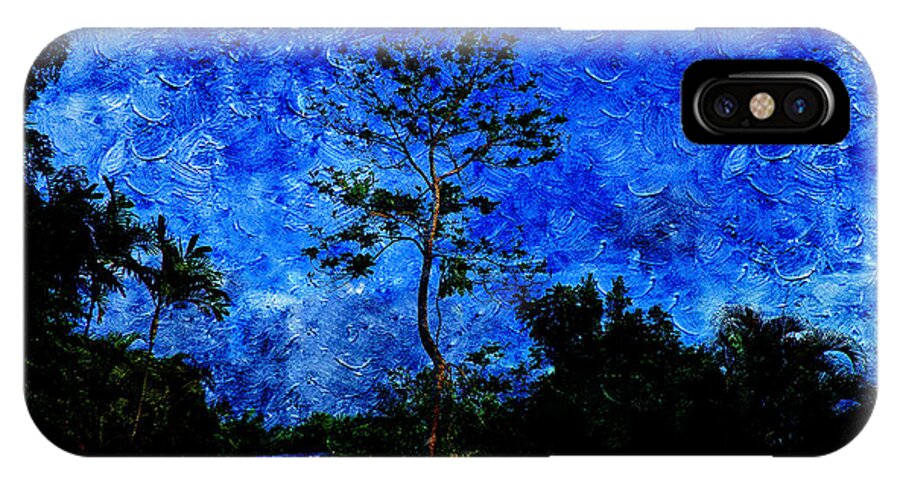 Interior iPhone X Case featuring the painting Landscapes in Blue Sky #1 by Xueyin Chen