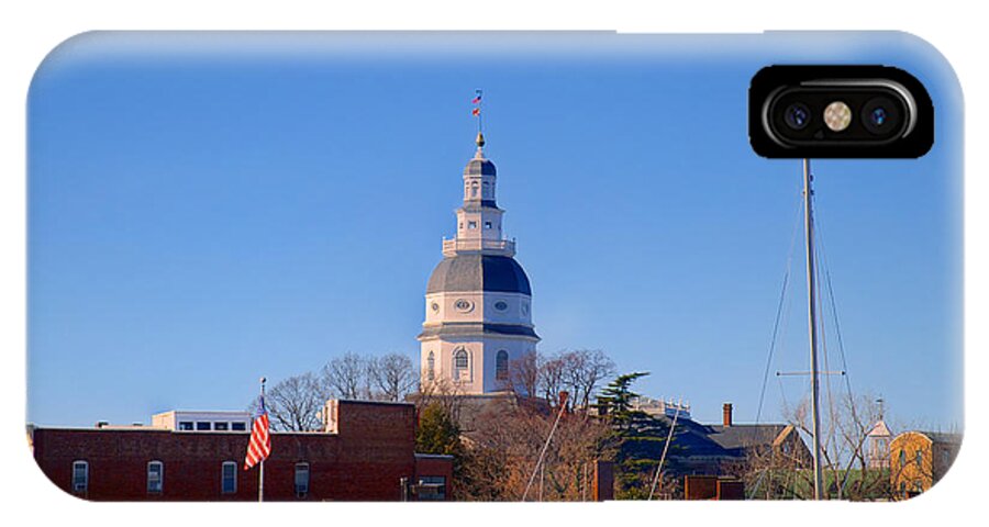 Annapolis iPhone X Case featuring the photograph Maryland State House Dome #1 by Mark Dodd