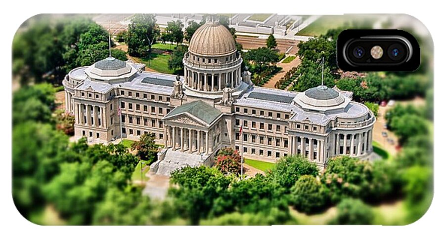 Mississippi iPhone X Case featuring the photograph Mississippi State Capitol Aerial #1 by Jim Albritton