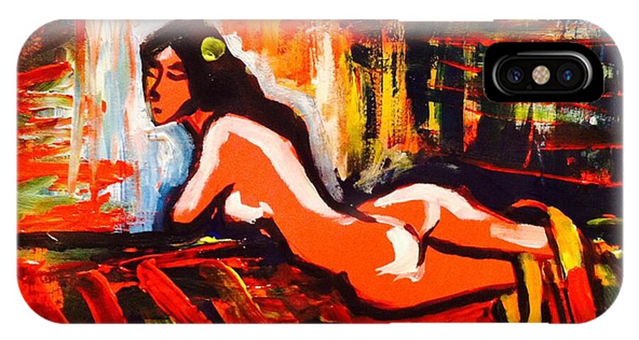  iPhone X Case featuring the painting Nude study 16 #1 by Hae Kim