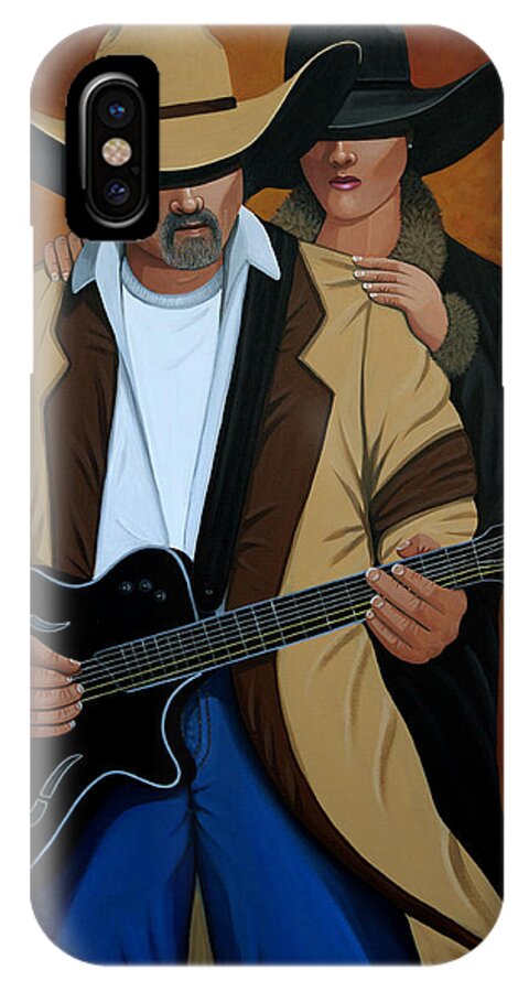 Guitar iPhone X Case featuring the painting Play A Song For Me #1 by Lance Headlee