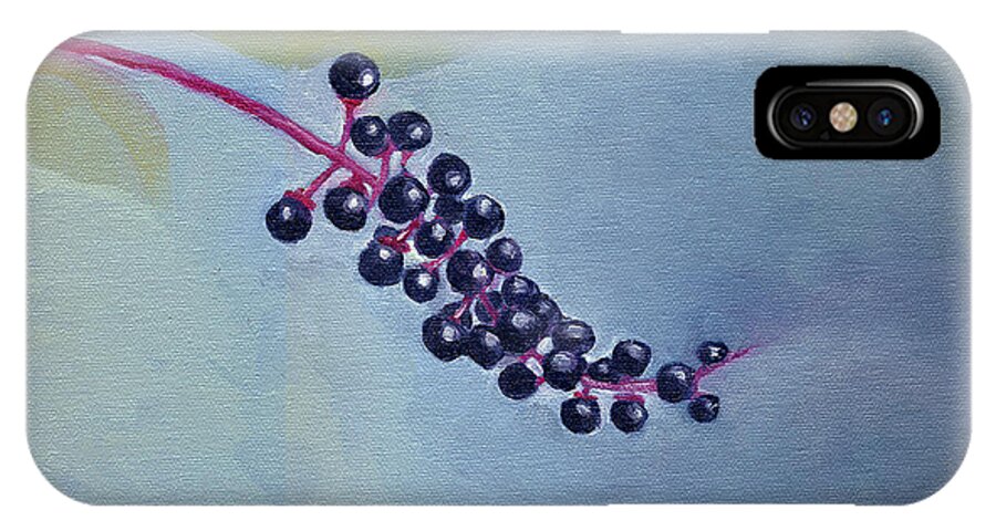 Pokeberries iPhone X Case featuring the painting Pokeberries by Katherine Miller