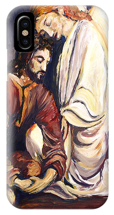 Jesus iPhone X Case featuring the painting Agony in The Garden by Frank Botello