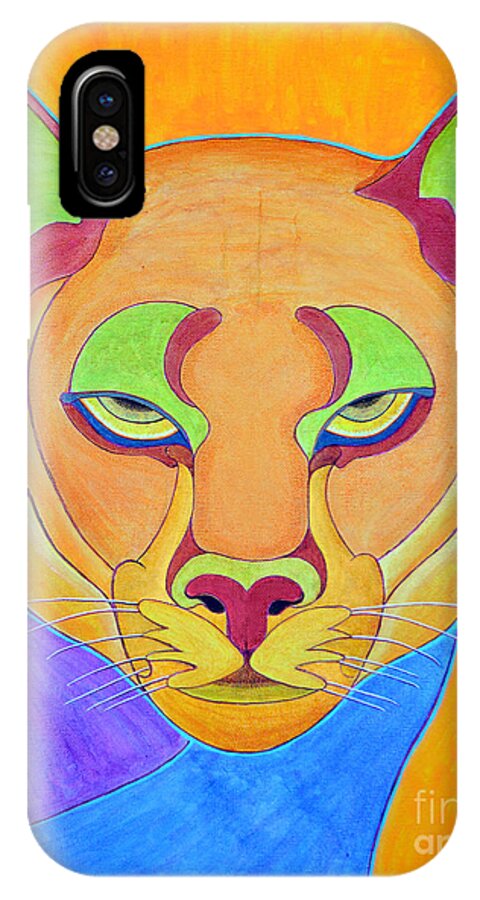 Puma Painting iPhone X Case featuring the painting Puma 1 by Joseph J Stevens