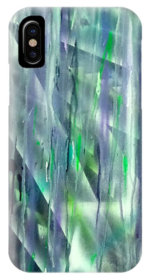 Paint iPhone X Case featuring the painting Raining #1 by Leigh Odom