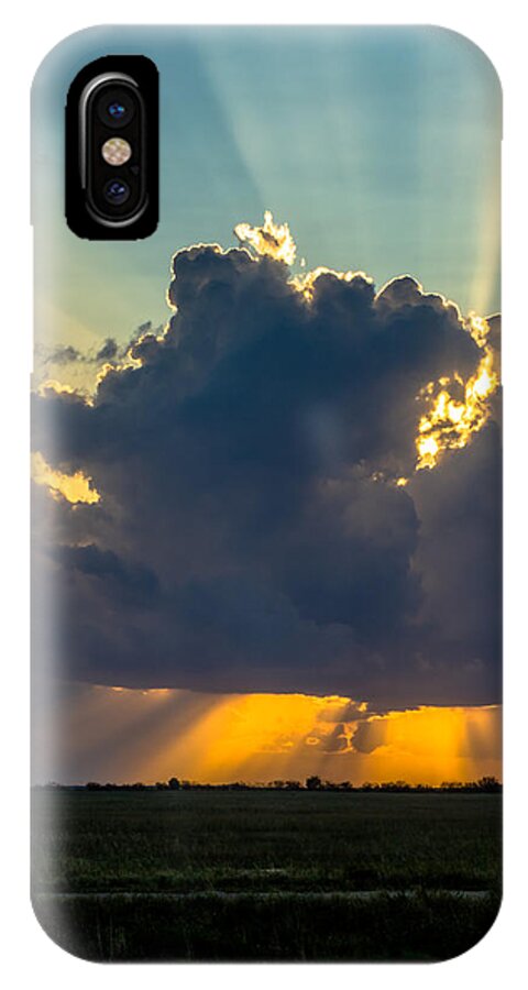 Blue Sky iPhone X Case featuring the photograph Rays From the Clouds #1 by Ed Gleichman