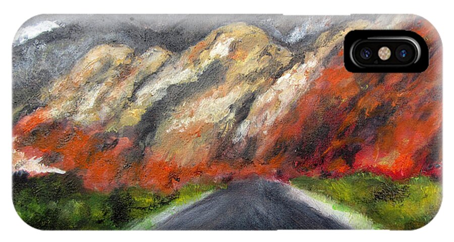 Redrock National Park iPhone X Case featuring the painting Road to Redrock #1 by Lucille Valentino