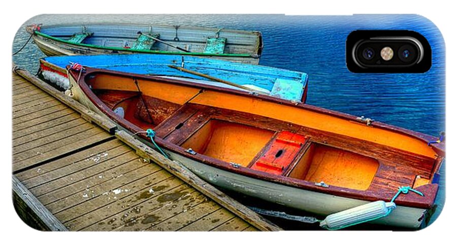 Rockport Harbor iPhone X Case featuring the photograph Row boats #2 by Craig Incardone
