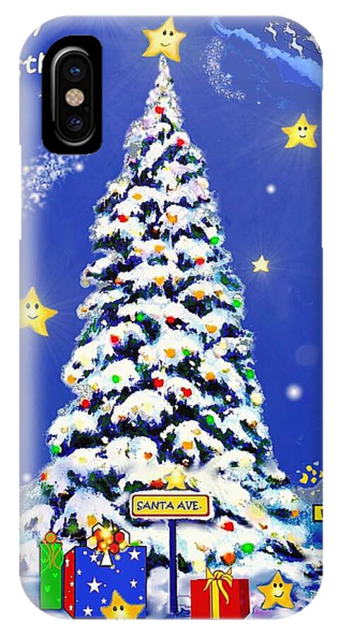 Christmas Card iPhone X Case featuring the digital art Santa Avenue by Melodye Whitaker