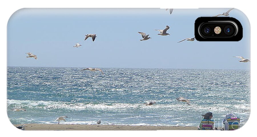 Beach iPhone X Case featuring the photograph Seagulls #2 by Nora Boghossian