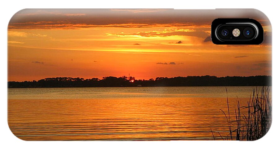 Golden Sky iPhone X Case featuring the photograph Setting Sun in Mount Dora by Denise Mazzocco