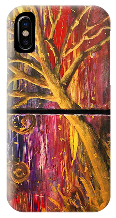 Space iPhone X Case featuring the painting Space Tree #1 by Billy Granneman