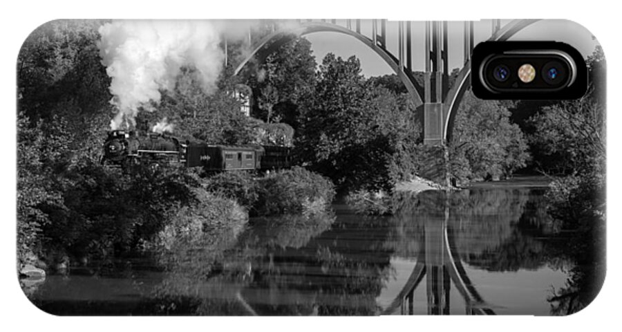 Nkp 765 iPhone X Case featuring the photograph Steam in the Valley NKP 765 Black and White #1 by Clint Buhler