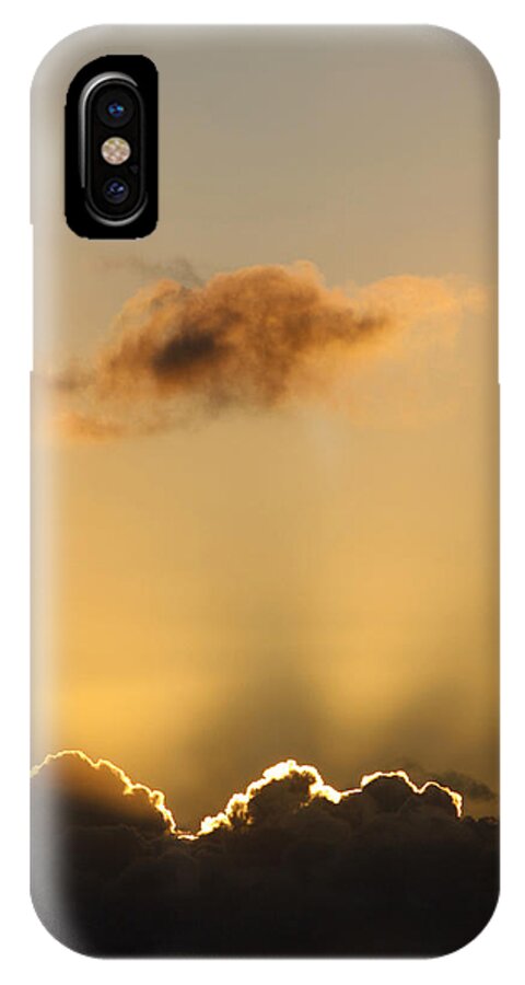 Heaven iPhone X Case featuring the photograph Sun rays and dark clouds #1 by Steve Ball