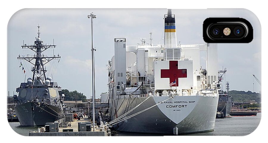 Norfolk iPhone X Case featuring the photograph US Naval Hospital Ship Comfort #2 by Rick Rosenshein