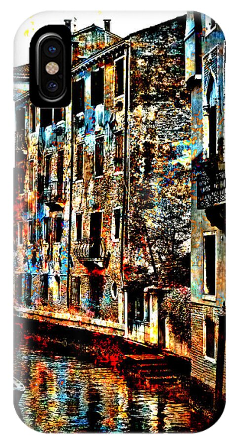 Canal iPhone X Case featuring the digital art Venice in Grunge #1 by Greg Sharpe