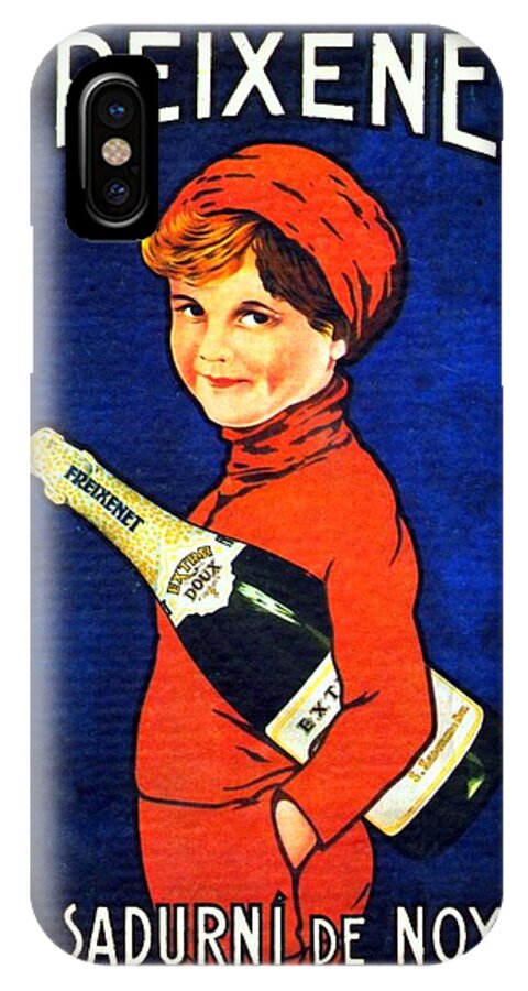 Freixenet iPhone X Case featuring the digital art 1920 - Freixenet Wines - Advertisement Poster - Color by John Madison