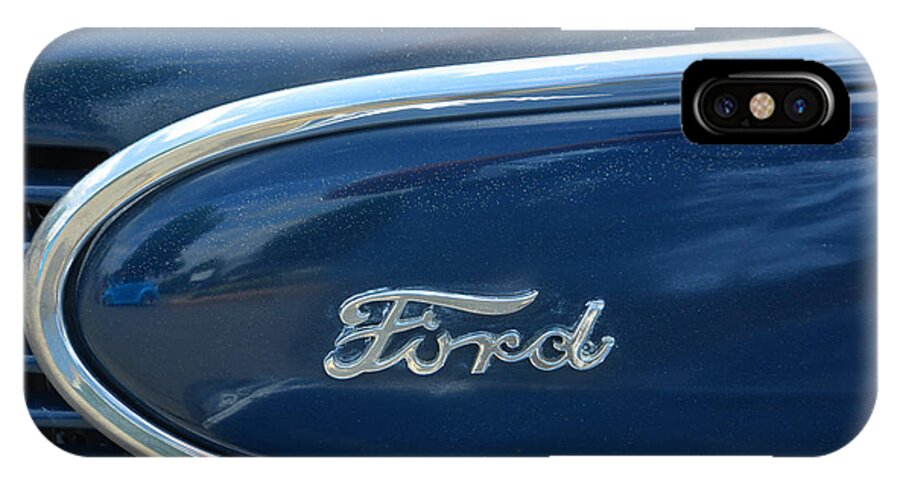Ford iPhone X Case featuring the photograph 1939 Ford Emblem by Mike Martin