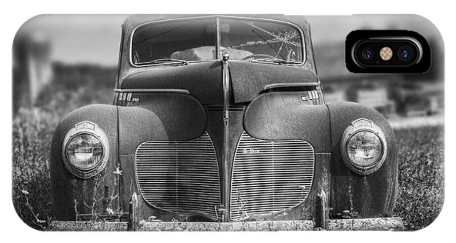 Desoto iPhone X Case featuring the photograph 1940 DeSoto Deluxe Black and White by Scott Norris
