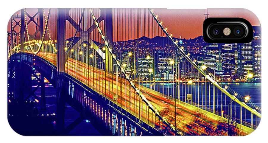 Photography iPhone X Case featuring the photograph Bay Bridge At Dusk, San Francisco #2 by Panoramic Images