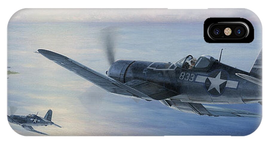 F4u iPhone X Case featuring the painting Black Sheep Patrol by Wade Meyers