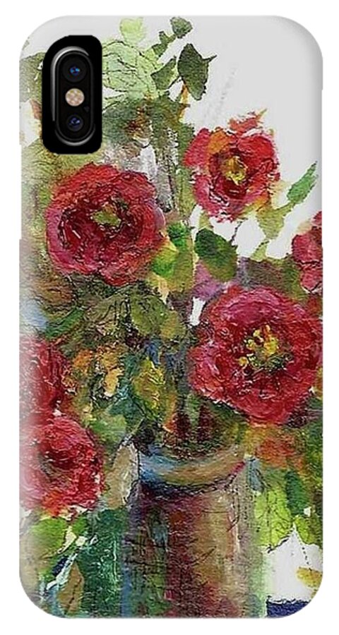 Floral iPhone X Case featuring the painting Bouquet of Poppies by Mary Wolf