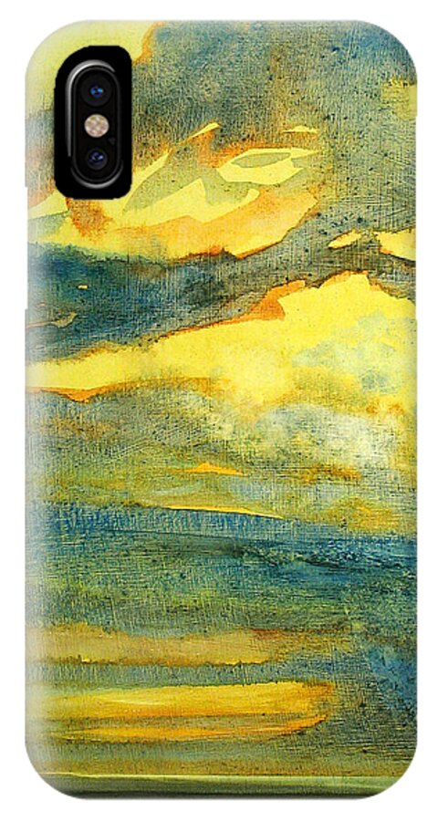 Sunset iPhone X Case featuring the painting Crack The Sky IV #2 by Peter Senesac