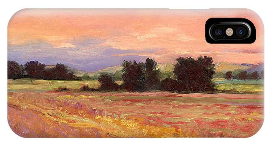 Red iPhone X Case featuring the painting Field glory by J Reifsnyder