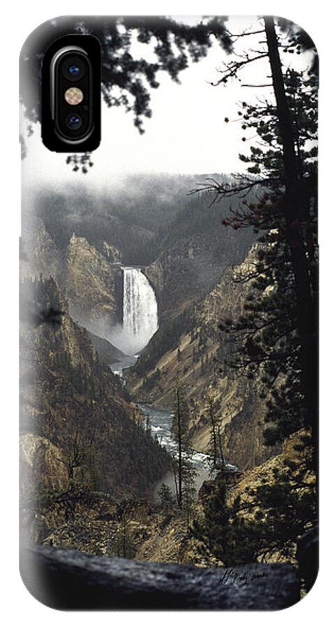 Waterfall iPhone X Case featuring the photograph Grand Canyon Of The Yellowstone-Signed by J L Woody Wooden