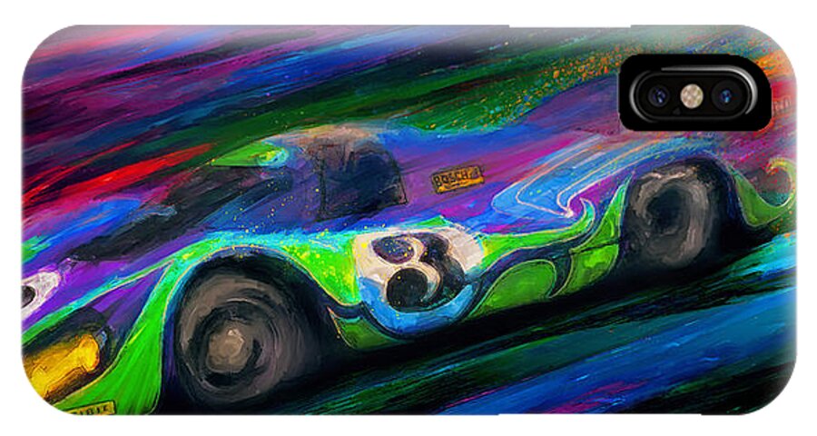 Porsche 917 Langheck iPhone X Case featuring the digital art Psychotic Hippy #2 by Alan Greene