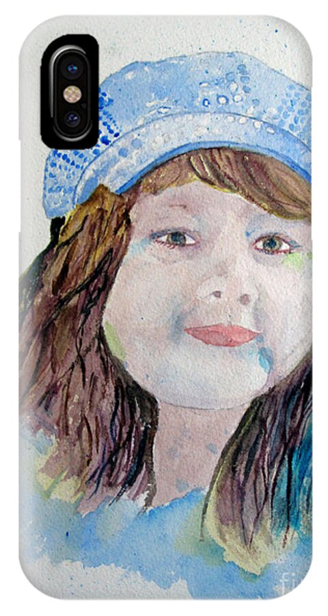 Sarah iPhone X Case featuring the painting Sarah #4 by Sandy McIntire