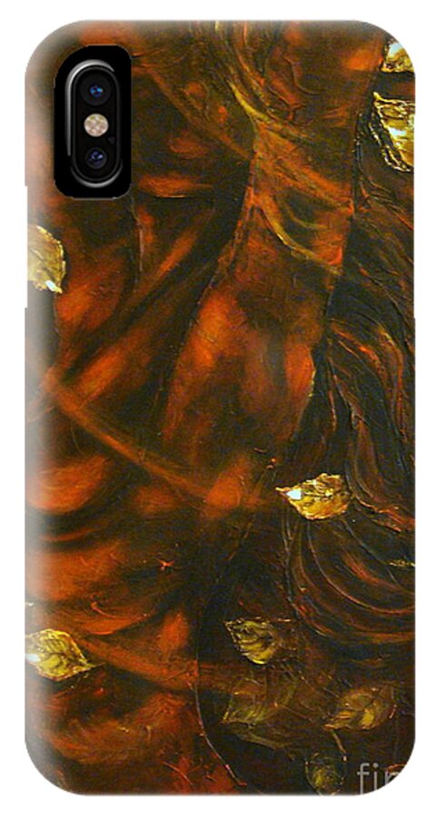 Nude iPhone X Case featuring the painting She...Autumn #2 by Elena Constantinescu